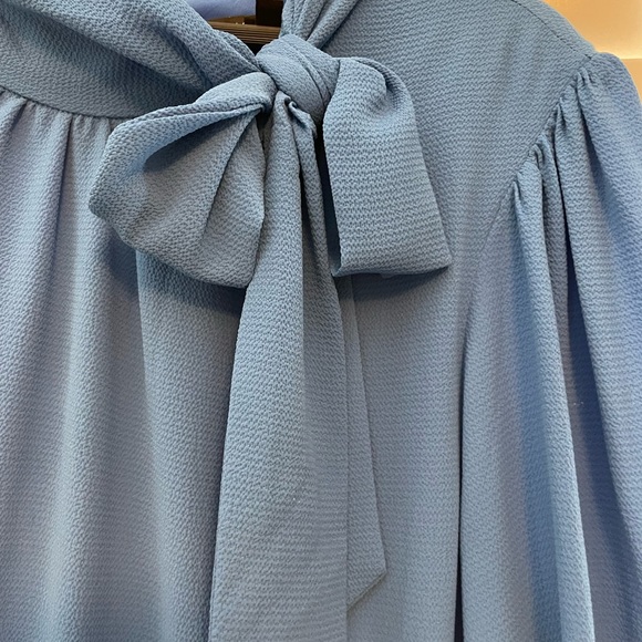 Maggie London Tie Neck Long Sleeve Fit and Flare Dress (plus size)  US 16 E - Picture 2 of 5